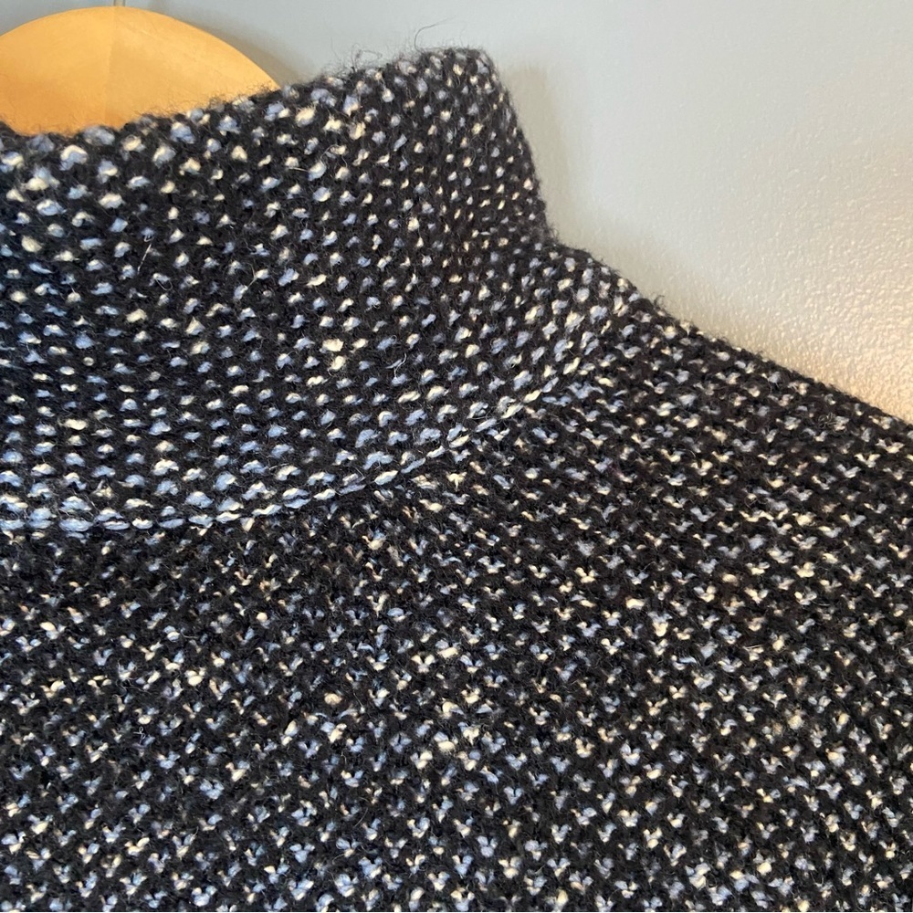 Zara Blue Knit Mock Neck Boxy Oversized Sweater - Picture 5 of 8